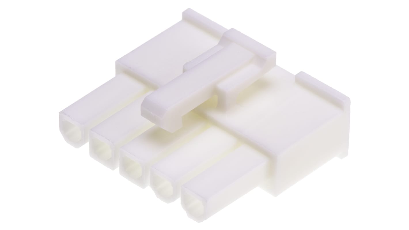 Molex Csatlakozó ház, Mini-Fit Jr sorozat, távolság: 4.2mm, 5 érintkezős, Egyenes, Nő, rögzítés: Kábelre szerelhető,