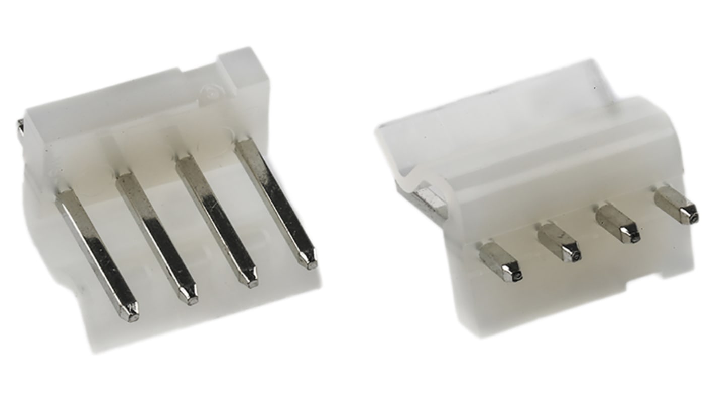 Molex KK 396 Stiftleiste Stecker Gerade, 4-polig / 1-reihig, Raster 3.96mm, Kabel-Platine, Lötanschluss-Anschluss,