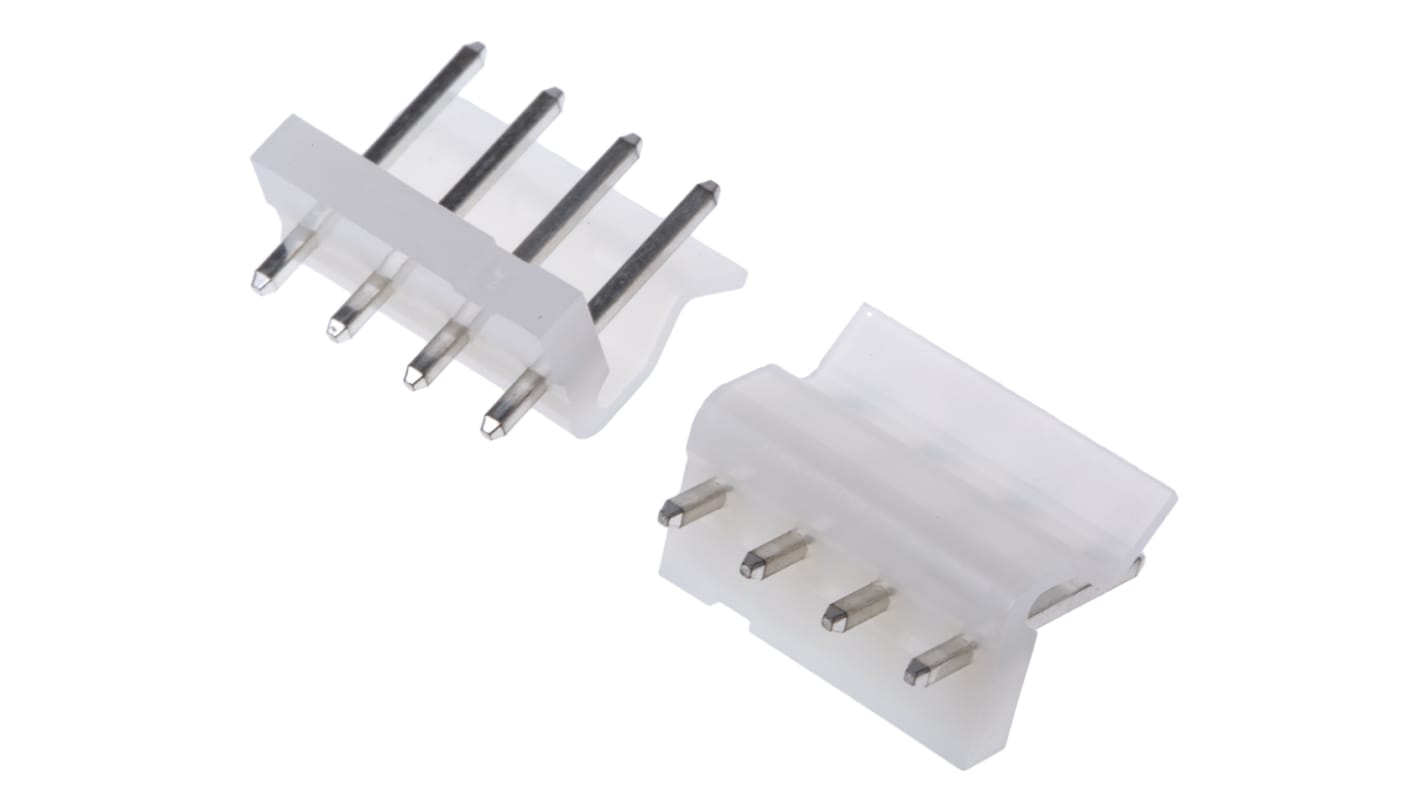 Molex SPOX Series Straight Through Hole Pin Header, 4 Contact(s), 5.08mm Pitch, 1 Row(s), Unshrouded
