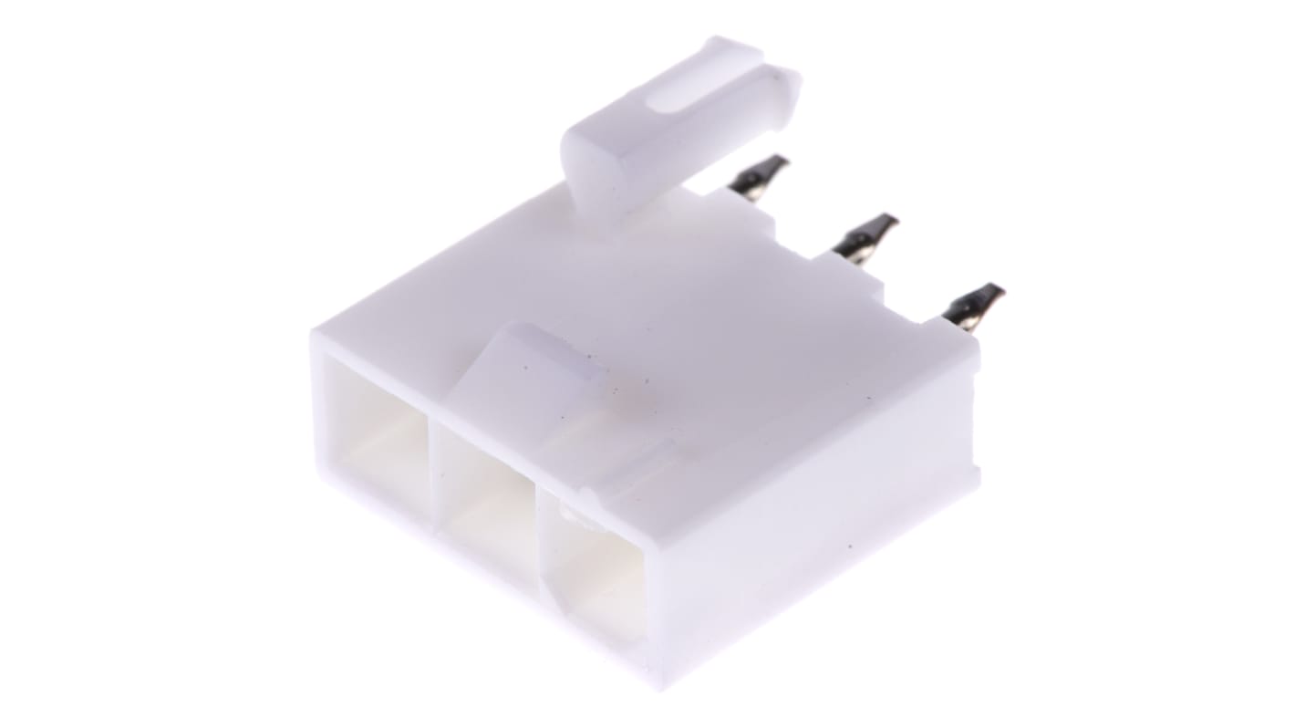 Conector macho para PCB Molex serie Mini-Fit Jr. de 3 vías, 1 fila, paso 4.2mm, para soldar, Montaje en orificio pasante