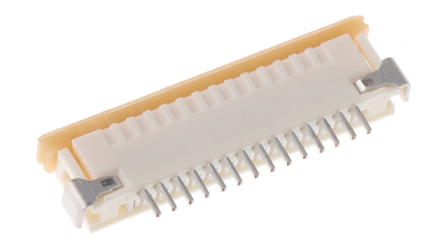 Conector FPC hembra Ángulo de 90° Molex serie FFC/FPC SMT de 14 vías, paso 1mm, 1 fila, para soldar