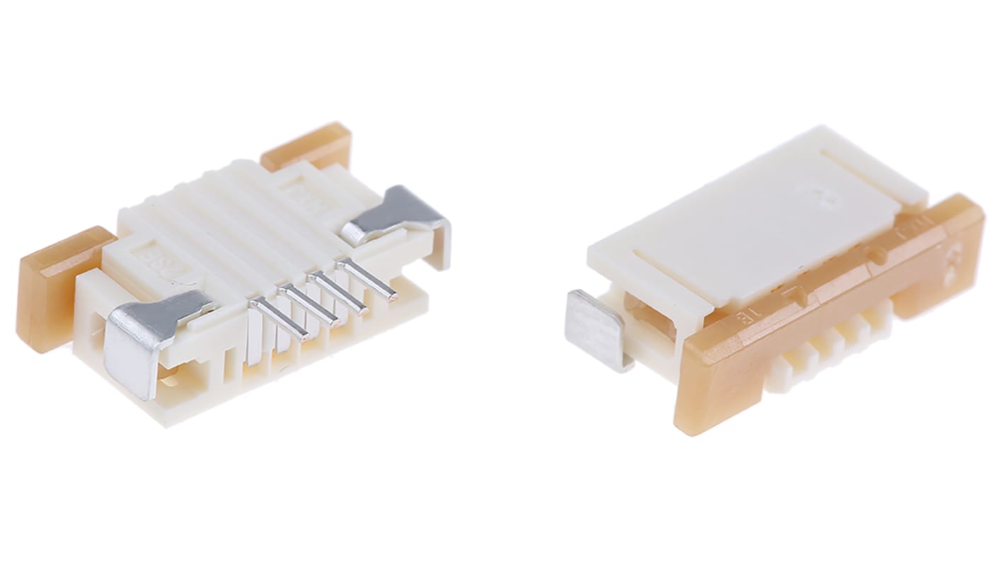 Connettore FPC Molex, 4 via/e , 1 fila/e , passo 1mm, Femmina, Contatto inferiore ZIF, Montaggio superficiale