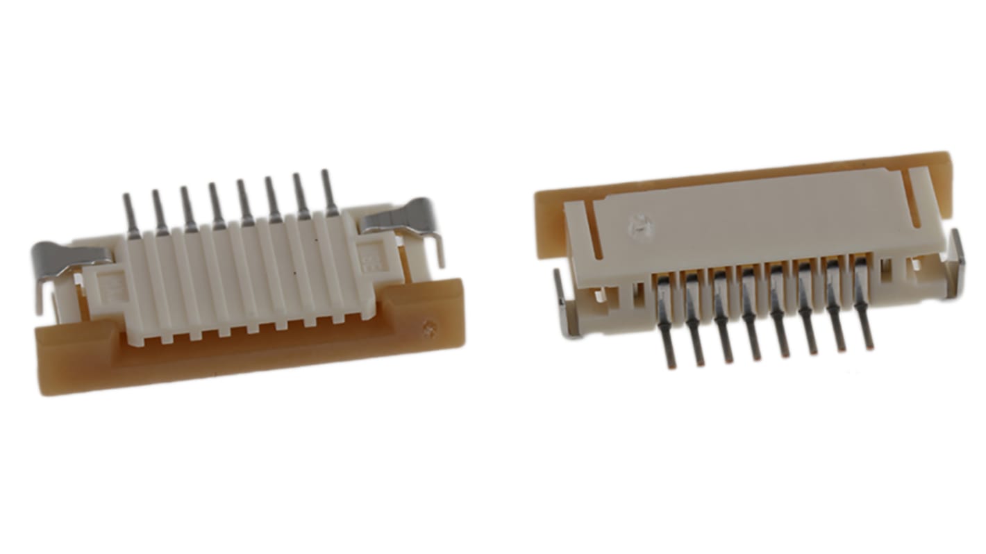 Connettore FPC Molex, 8 via/e , 1 fila/e , passo 1mm, Femmina, Contatto inferiore ZIF, Montaggio superficiale