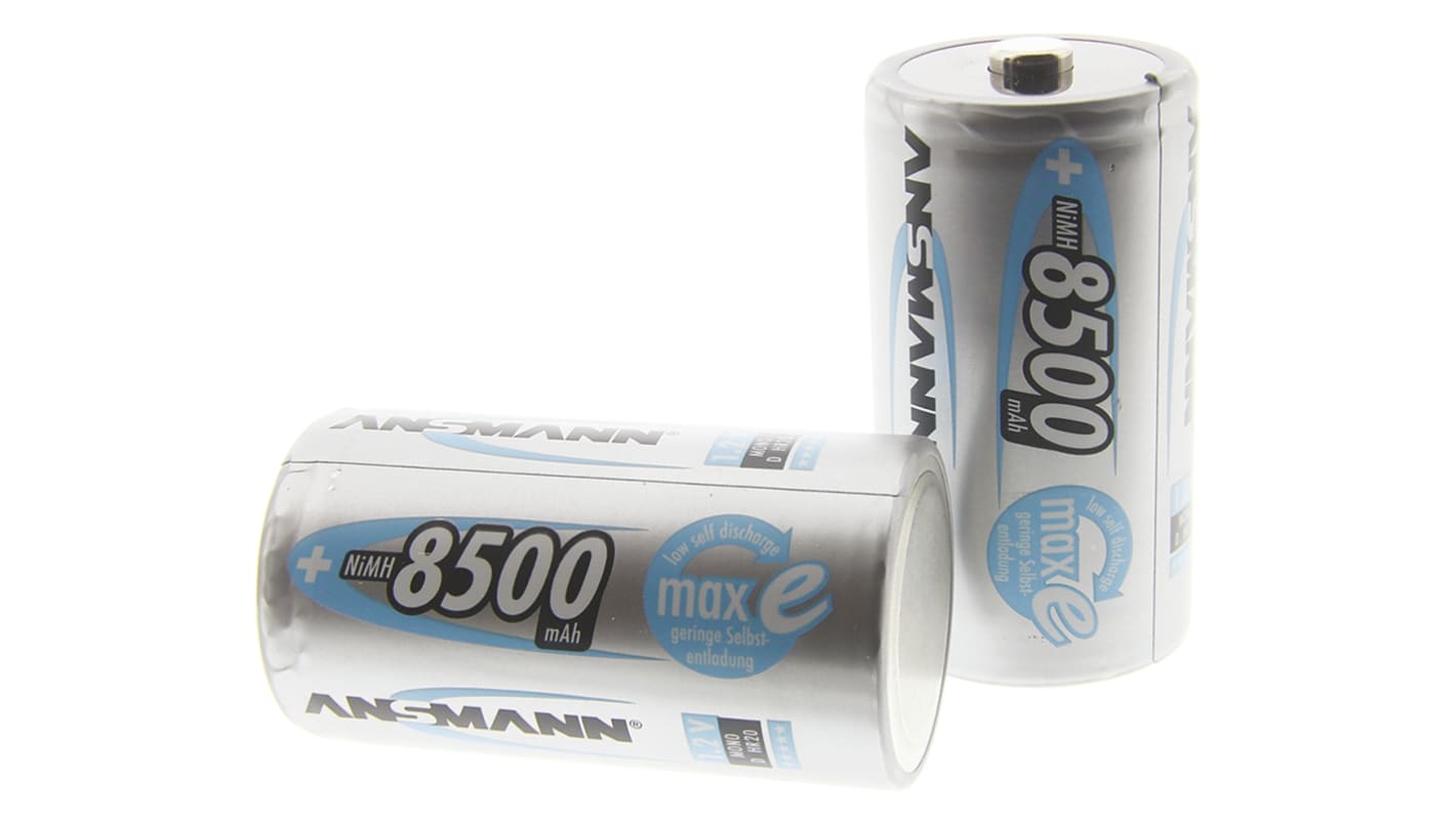 Ansmann MaxE Ansmann NiMH Rechargeable D Batteries, 8.5Ah