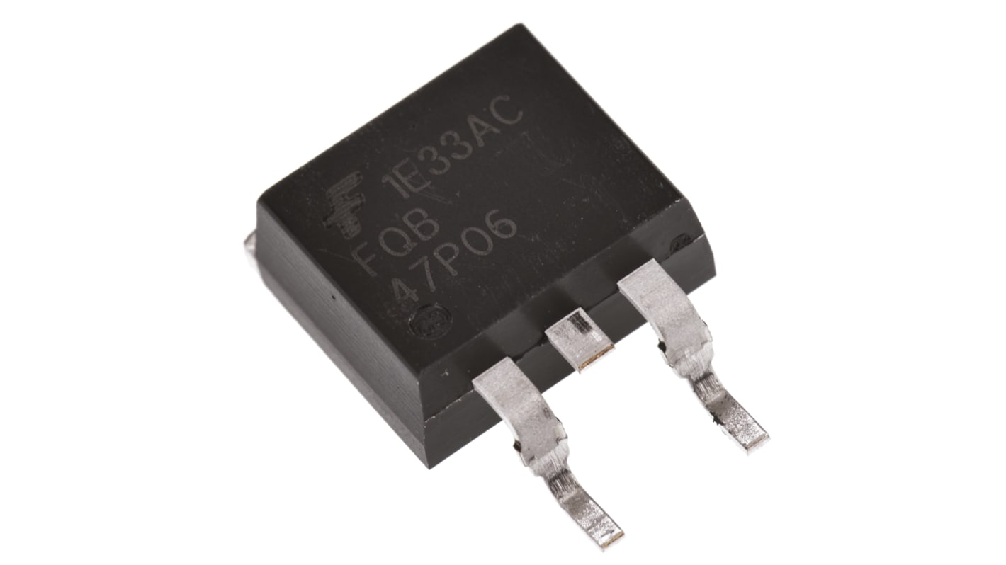 onsemi Pチャンネル MOSFET60 V 47 A 表面実装 パッケージD2PAK (TO-263) 3 ピン