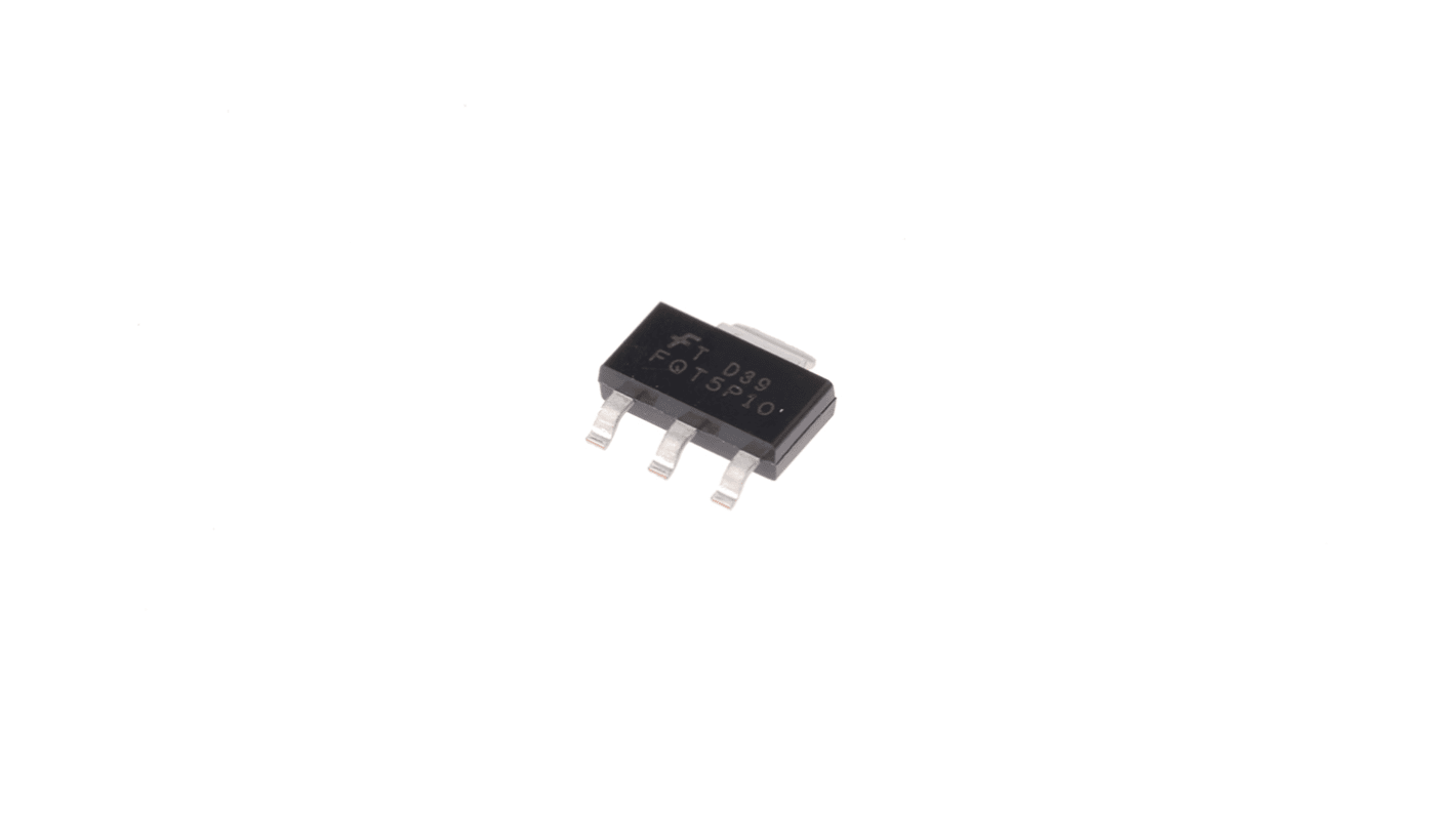 P-Channel MOSFET, 1 A, 100 V, 3-Pin SOT-223 onsemi FQT5P10TF