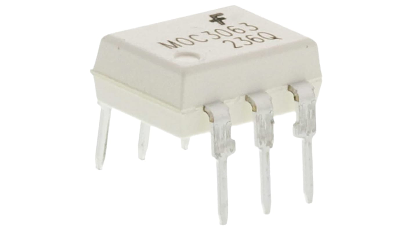 onsemi, MOC3063M Triac Output Optocoupler, Through Hole, 6-Pin DIP