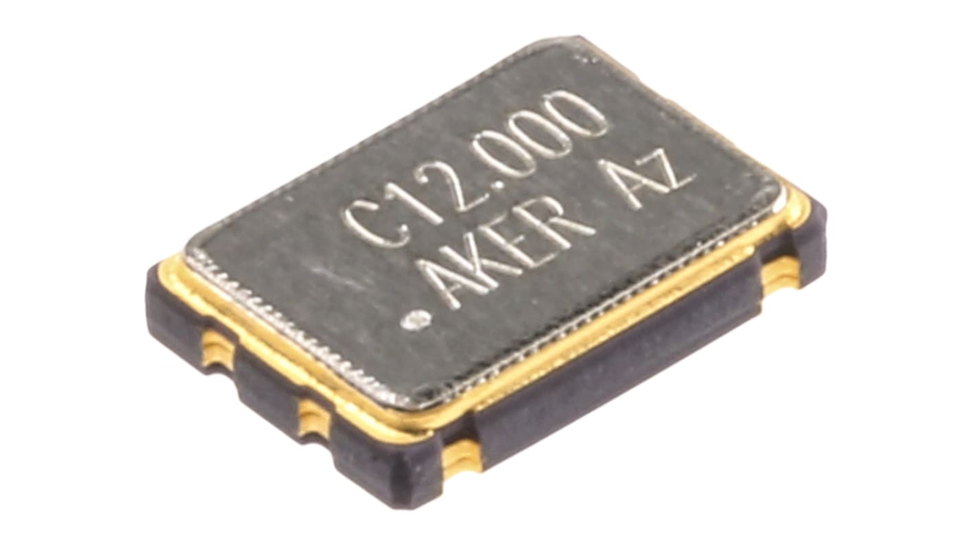 AKER 発振器, 12MHz, HCMOS出力 表面実装, 4-Pin SMD