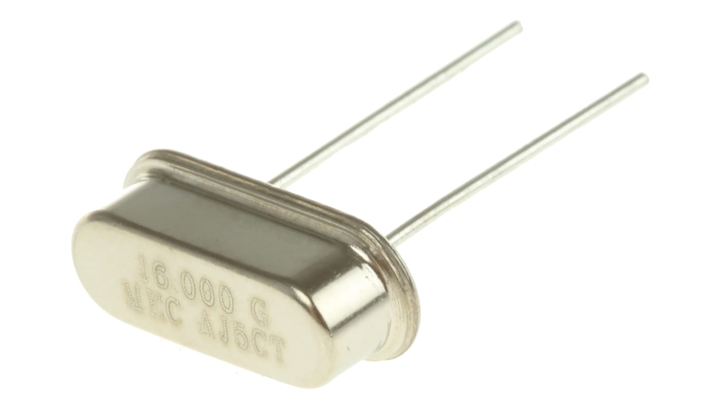 Unidad de cristal 16MHZ, ±30ppm, HC-49-US, 2-Pin, 10.7 x 4.3 x 3.5mm