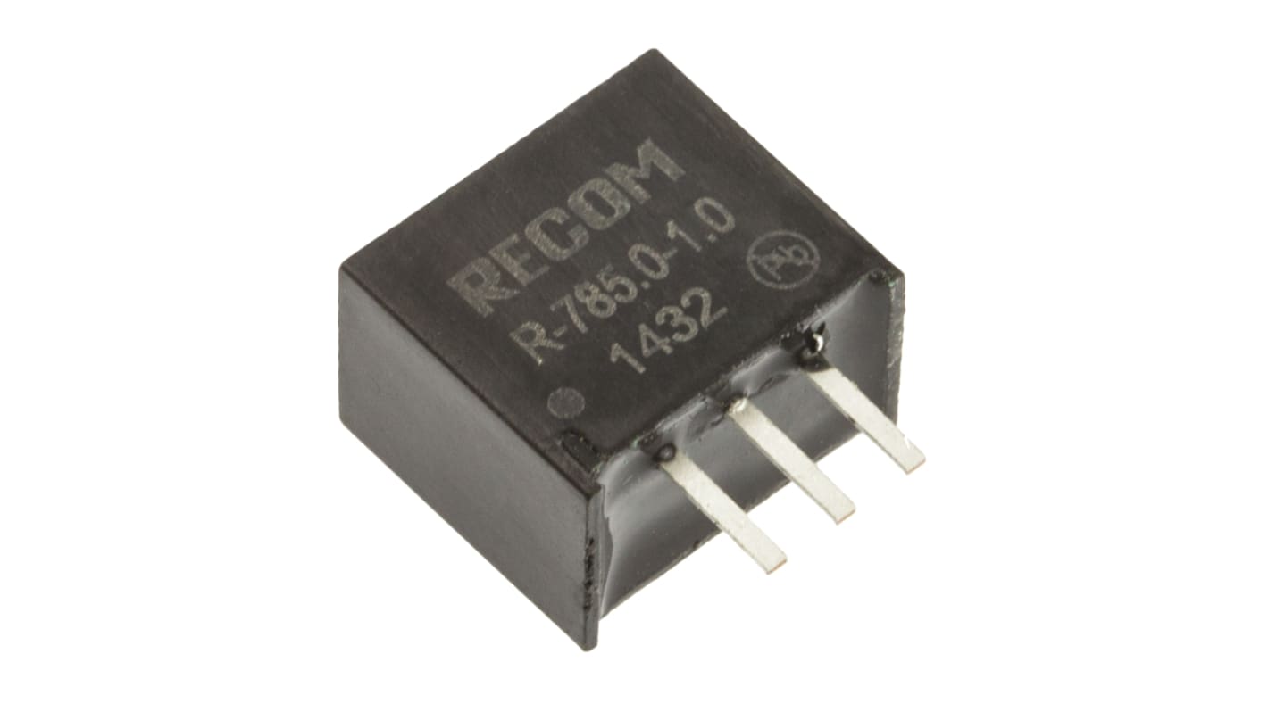 Recom Switching Regulator, Through Hole, 5V dc Output Voltage, 6.5 → 18V dc Input Voltage, 1A Output Current, 1