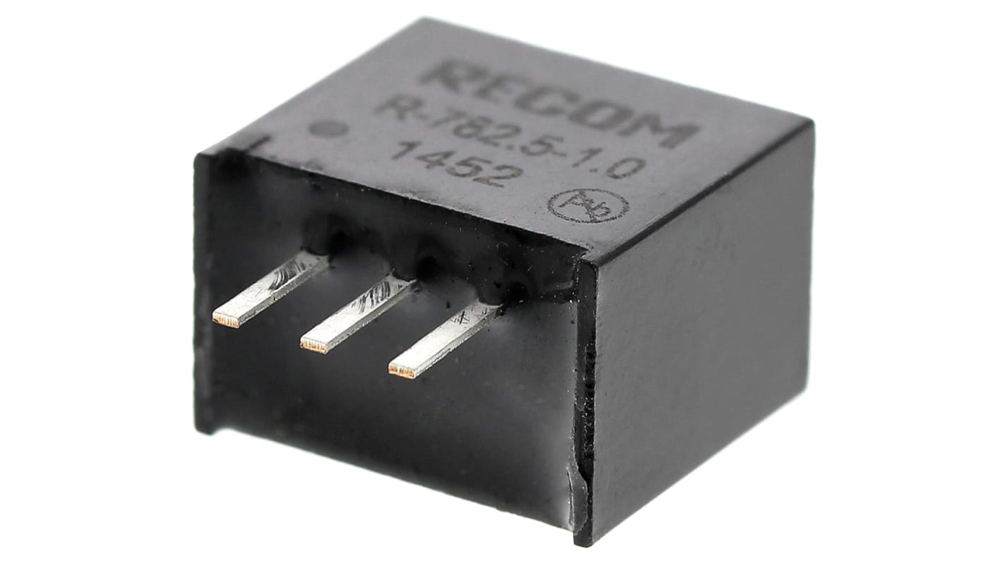 Recom Switching Regulator, Through Hole, 2.5V dc Output Voltage, 4.75 → 18V dc Input Voltage, 1A Output Current,