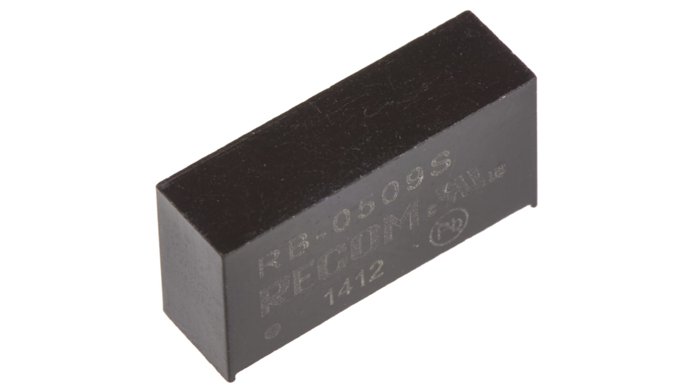 Recom RB DC-DC Converter, 9V dc/ 111mA Output, 4.5 → 5.5 V dc Input, 1W, Through Hole, +85°C Max Temp -40°C Min