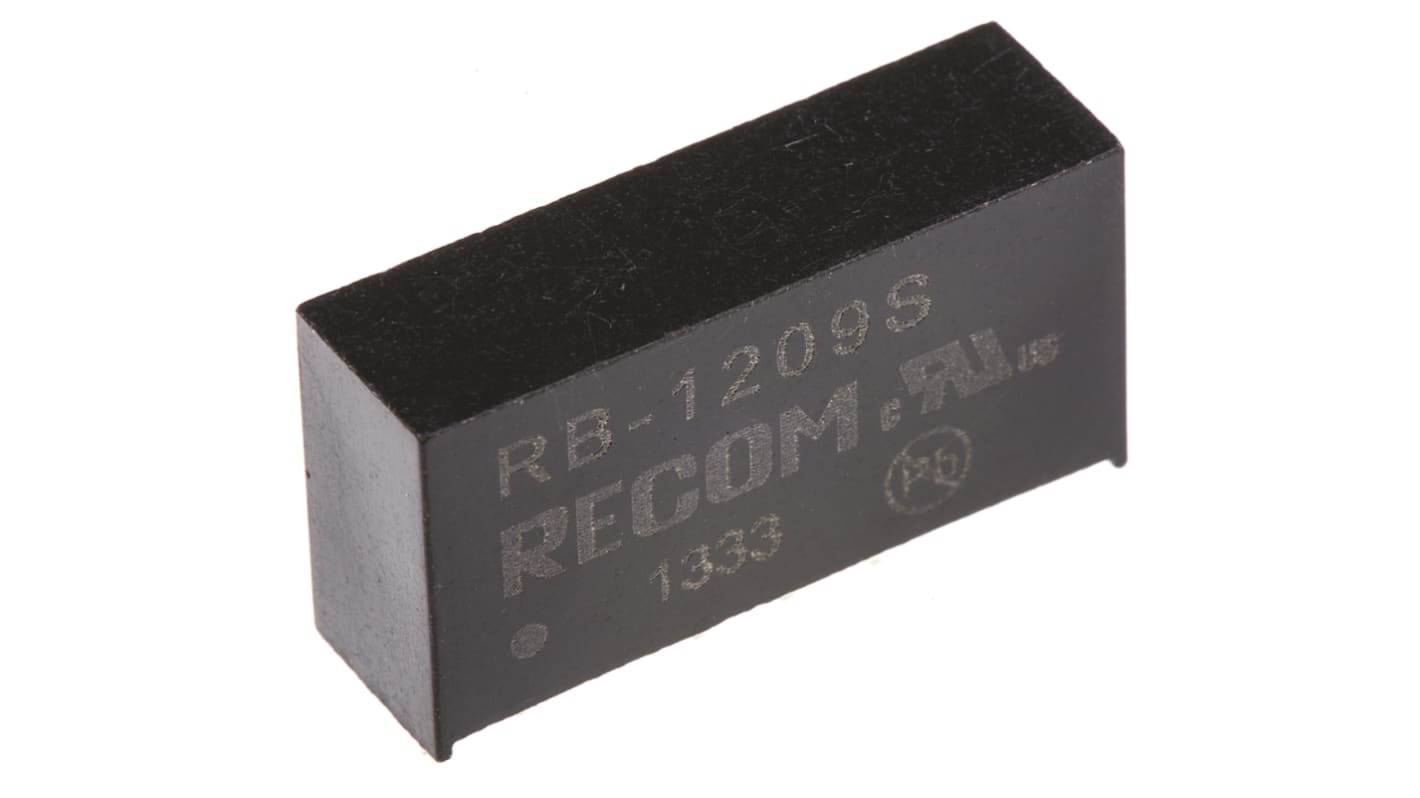 Recom DC-DCコンバータ Vout：9V dc 10.8 → 13.2 V dc, 1W, RB-1209S