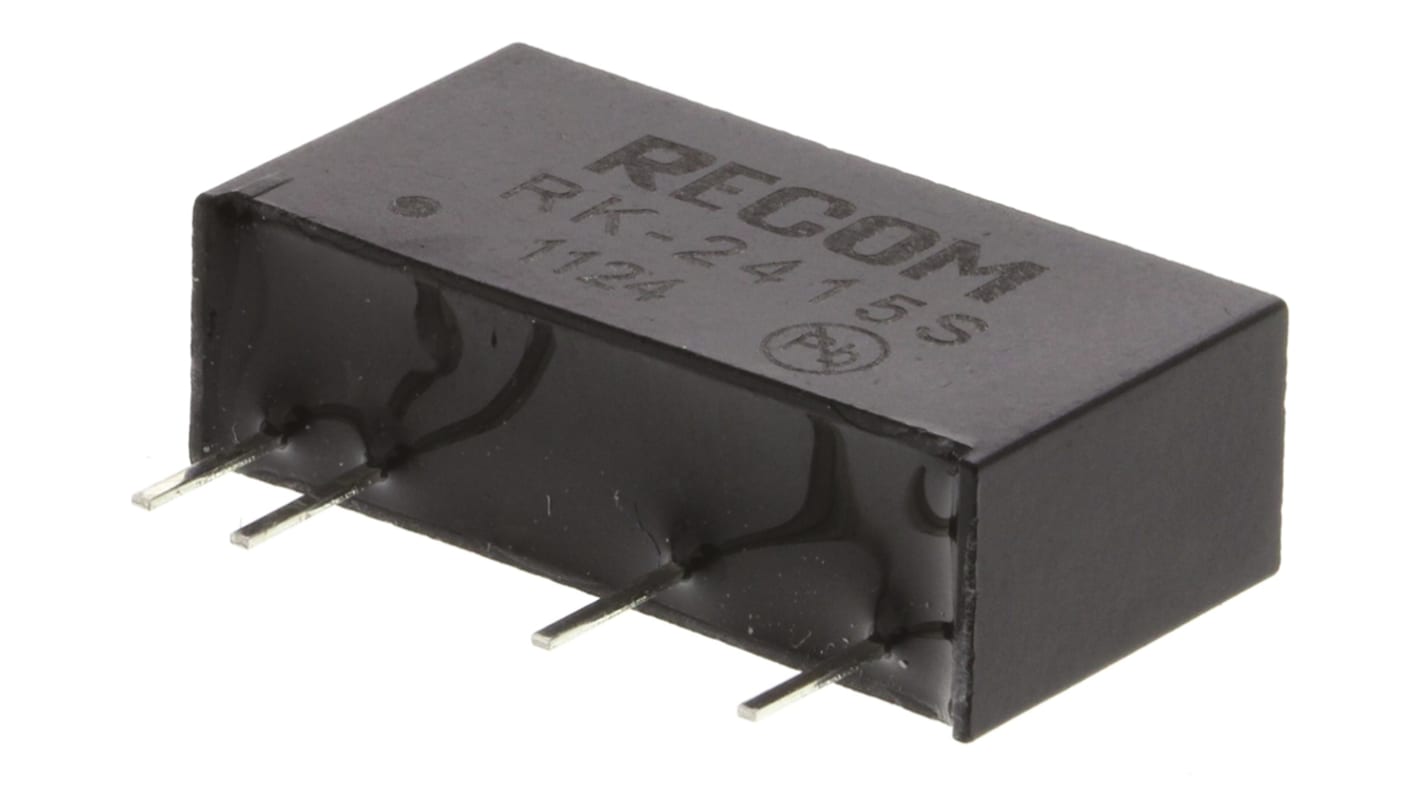 Recom DC/DC-Wandler 1W 24 V dc IN, 15V dc OUT / 66mA 3000V dc