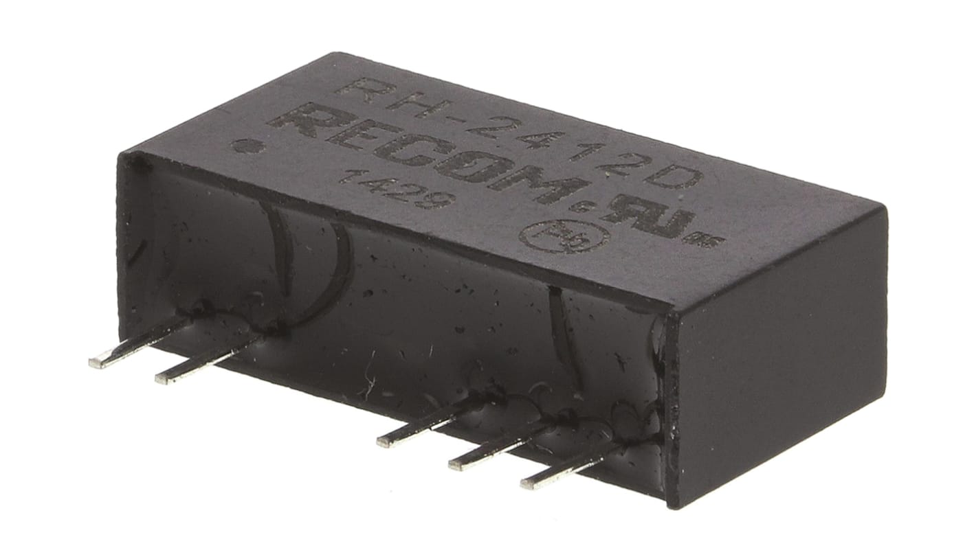 Recom RH DC/DC-Wandler 1W 24 V dc IN, ±12V dc OUT / ±42mA Durchsteckmontage 3kV dc isoliert