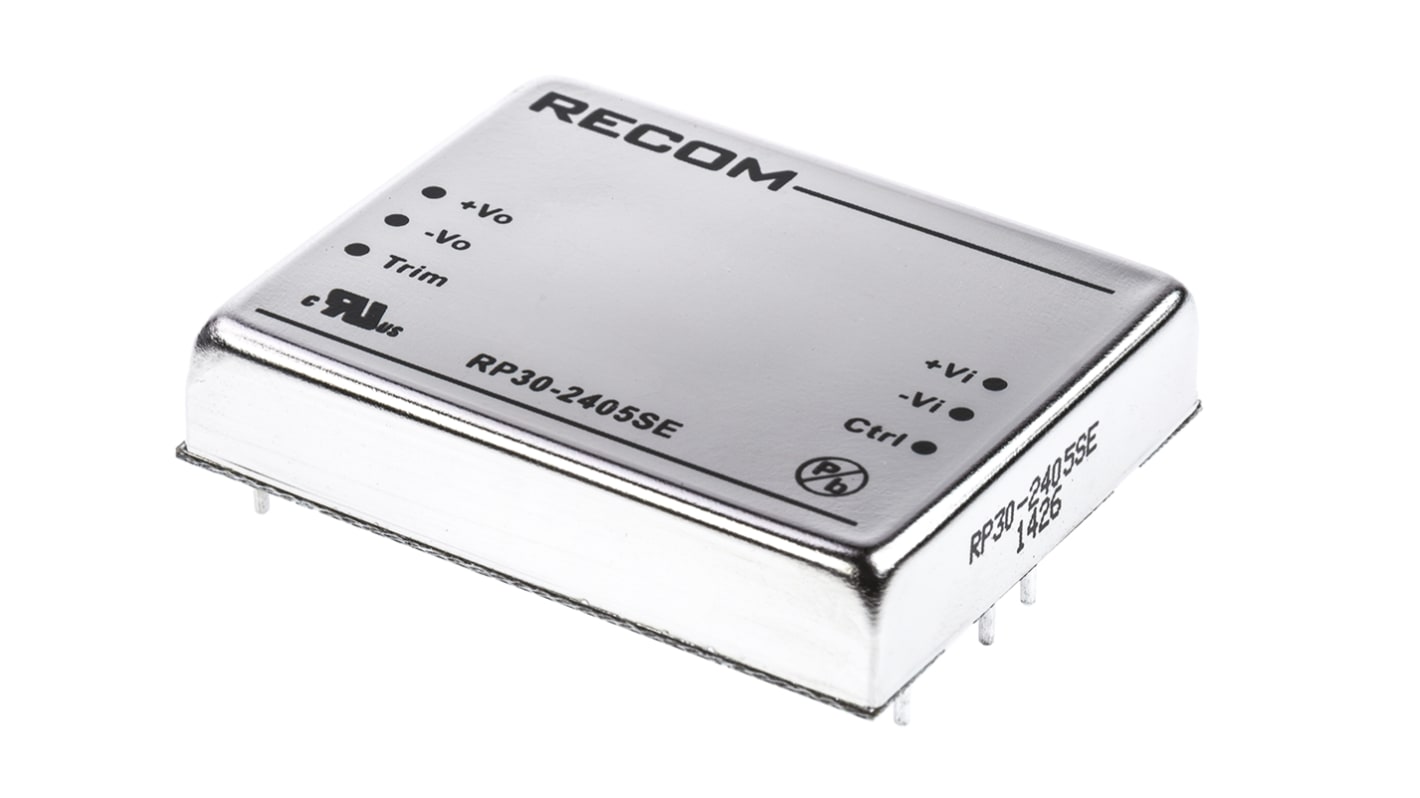 Recom RP30-E DC/DC-Wandler 30W 24 V dc IN, 5V dc OUT / 6A Durchsteckmontage 1.6kV dc isoliert