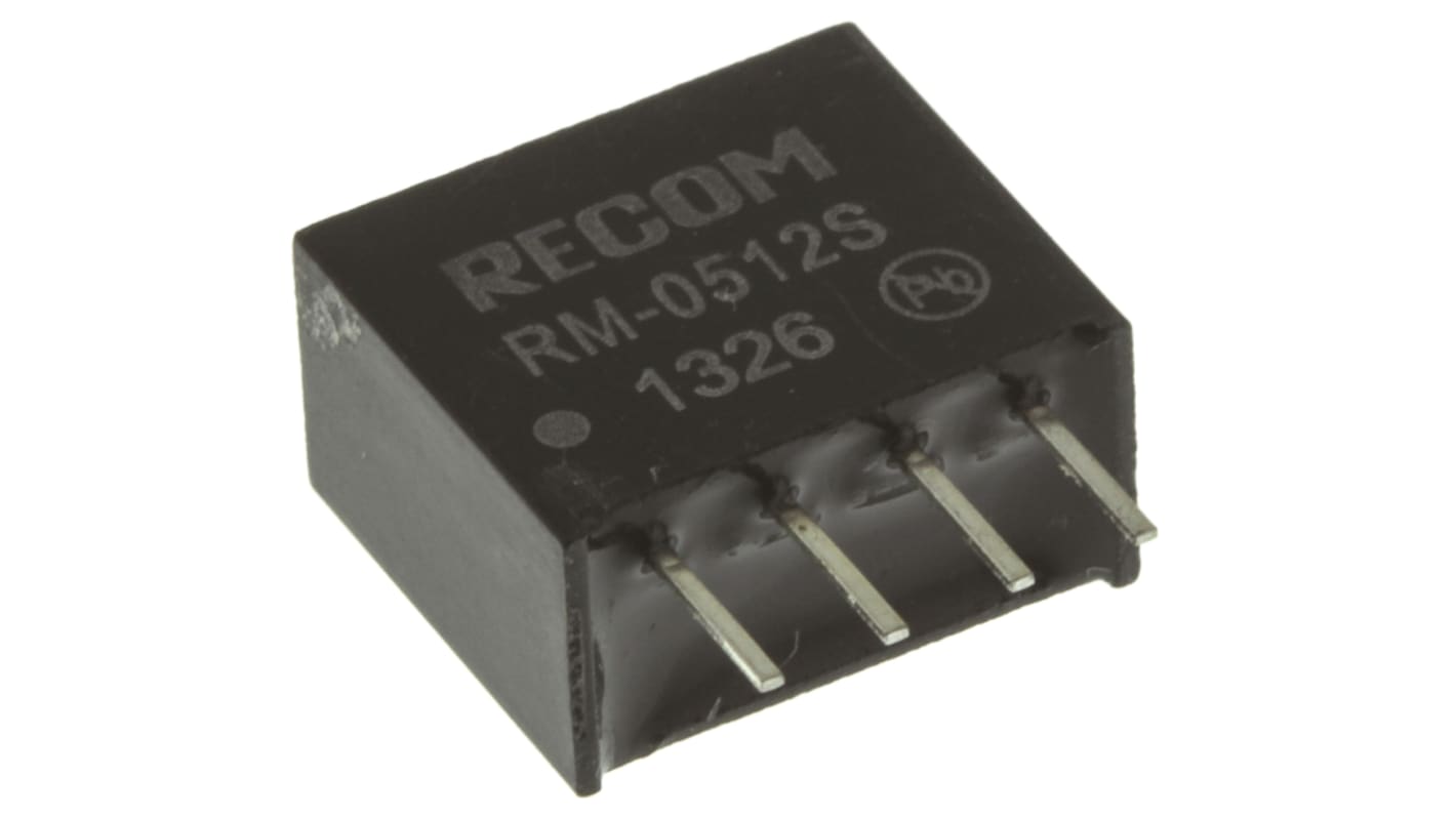 Recom DC-DCコンバータ Vout：12V dc 4.5 → 5.5 V dc, 0.25W, RM-0512S