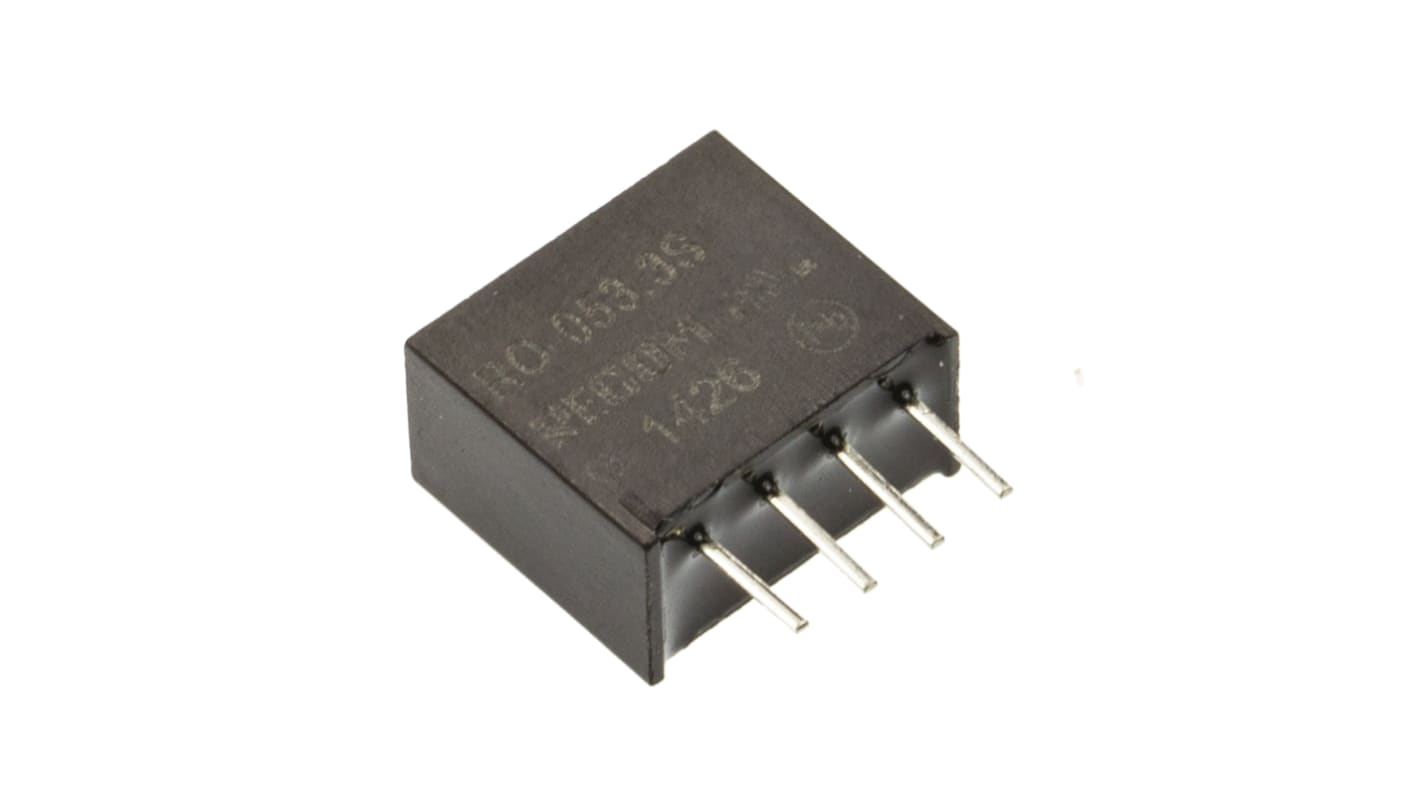 Recom RO DC-DC Converter, 3.3V dc/ 300mA Output, 4.5 → 5.5 V dc Input, 1W, Through Hole, +85°C Max Temp -40°C