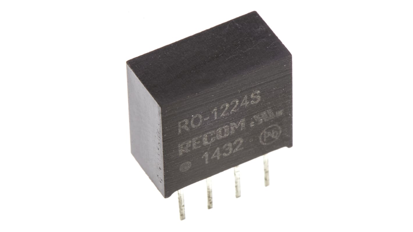 Recom RO DC-DC Converter, 24V dc/ 42mA Output, 10.8 → 13.2 V dc Input, 1W, Through Hole, +85°C Max Temp -40°C