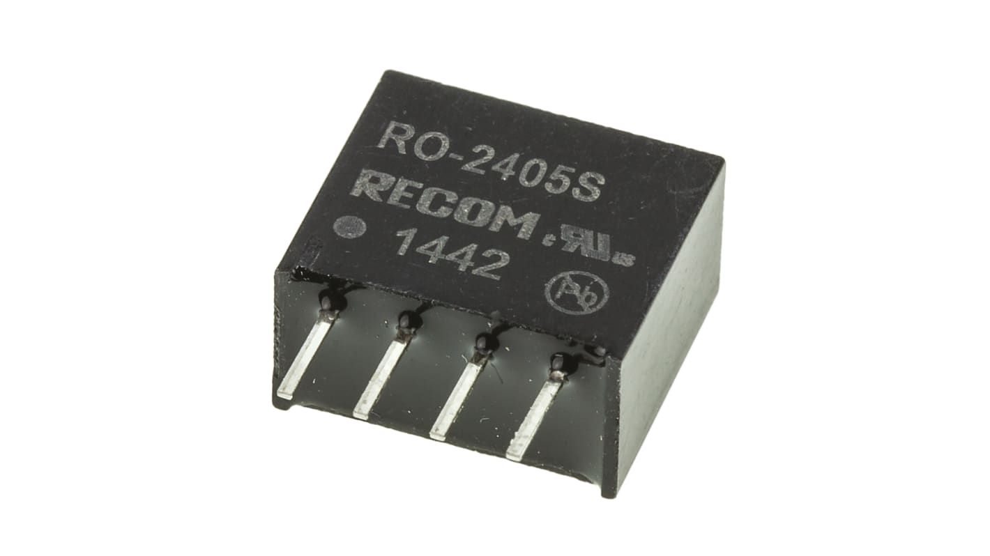 Recom DC-DCコンバータ Vout：5V dc 21.6 → 26.4 V dc, 1W, RO-2405S