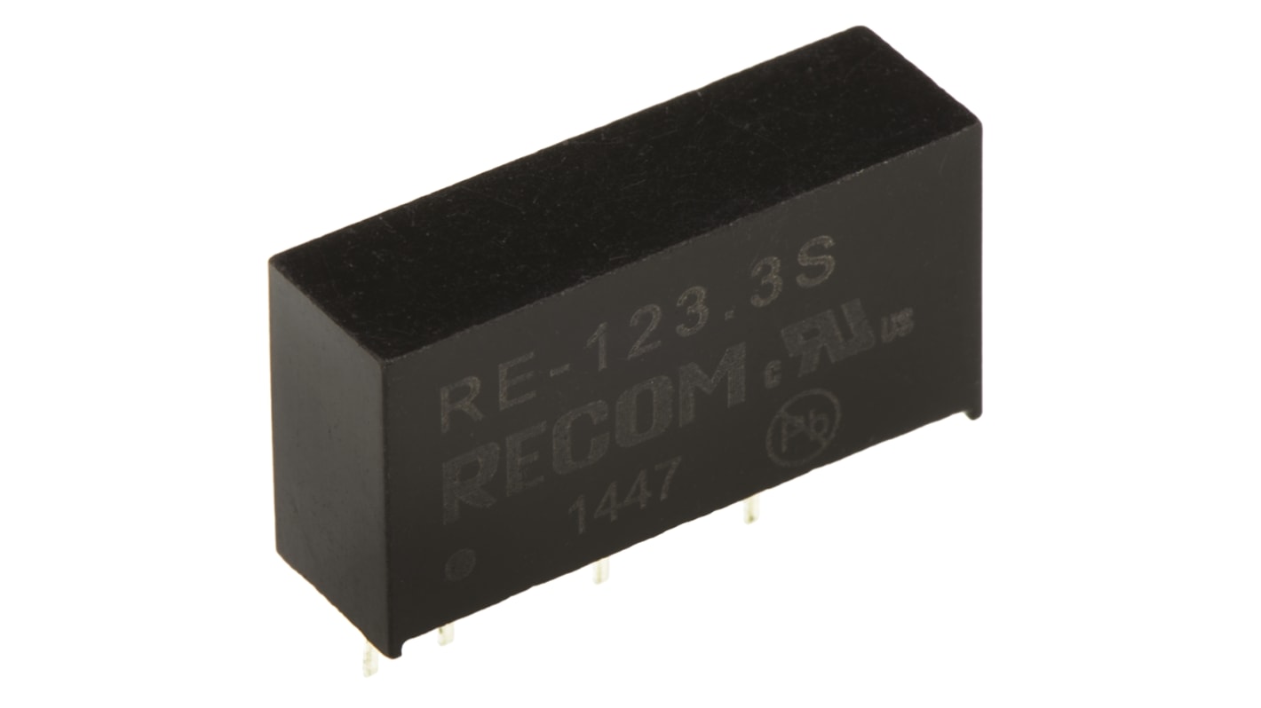 Convertisseur DC-DC Recom, RE, Montage traversant, 1W, 1 sortie, 3.3V c.c., 300mA