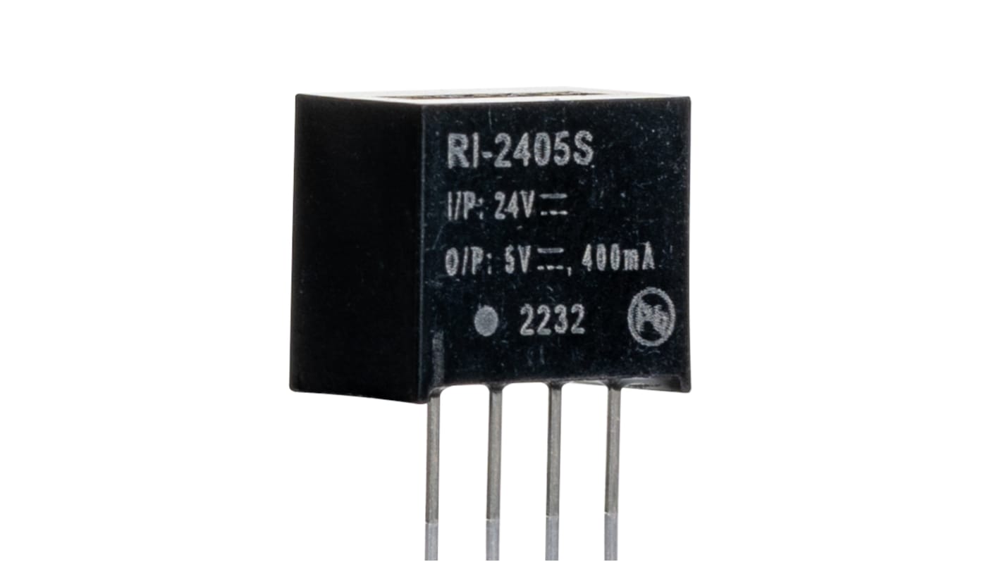 Recom DC-DC átalakító, KI: 5V dc, 400mA / 2W, BE: 21,6 → 26,4 V DC