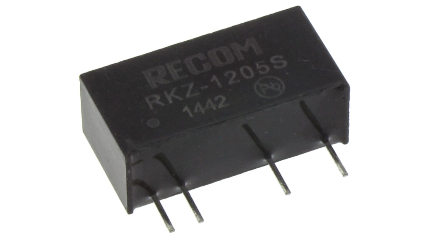 Recom RKZ DC-DC Converter, 5V dc/ 400mA Output, 10.8 → 13.2 V dc Input, 2W, Through Hole, +85°C Max Temp -40°C