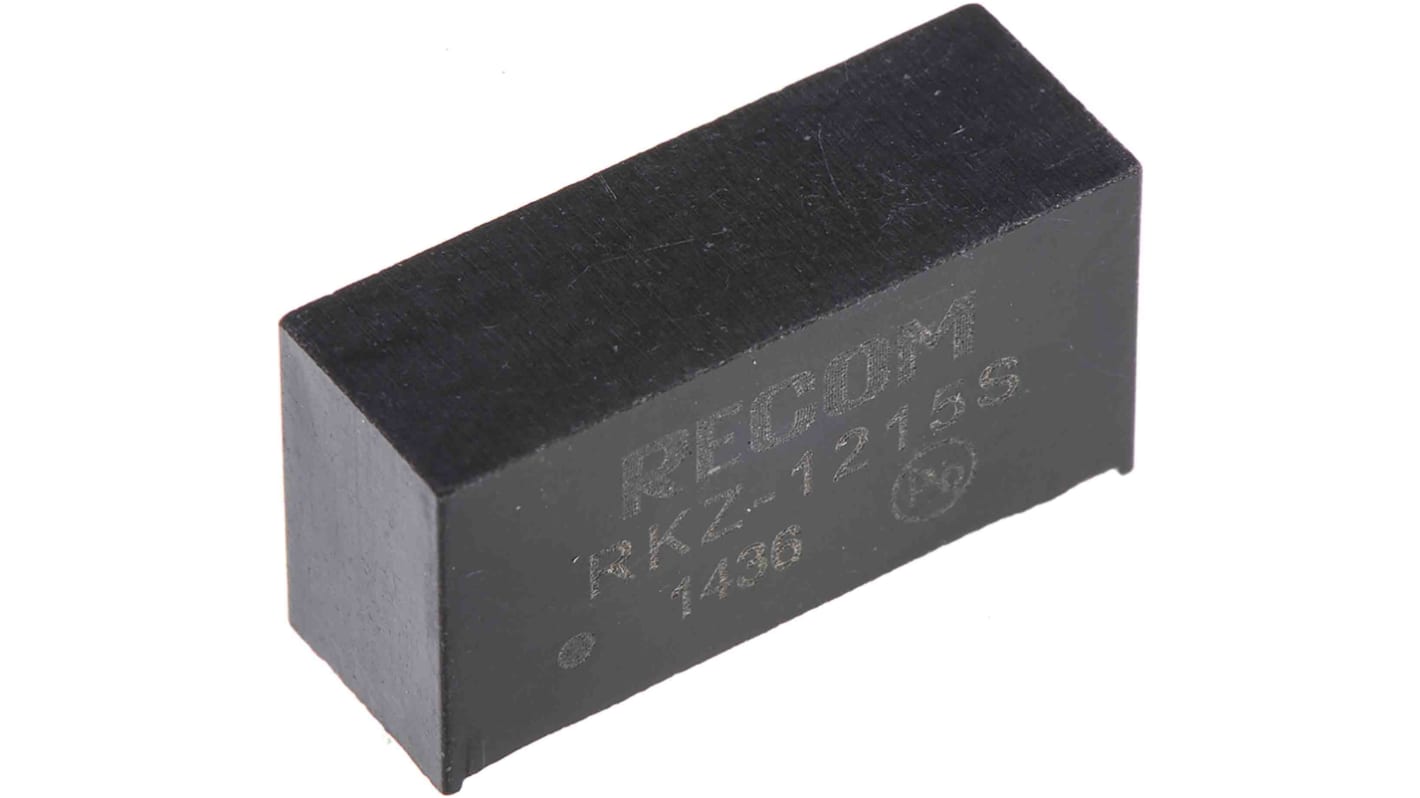 Recom RKZ DC-DC Converter, 15V dc/ 132mA Output, 10.8 → 13.2 V dc Input, 2W, Through Hole, +85°C Max Temp -40°C