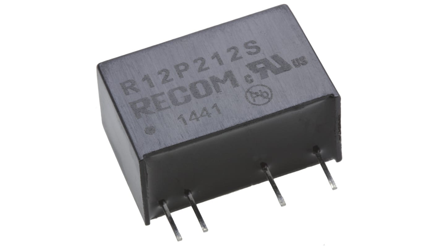 Recom DC-DCコンバータ Vout：12V dc 10.8 → 13.2 V dc, 2W, R12P212S