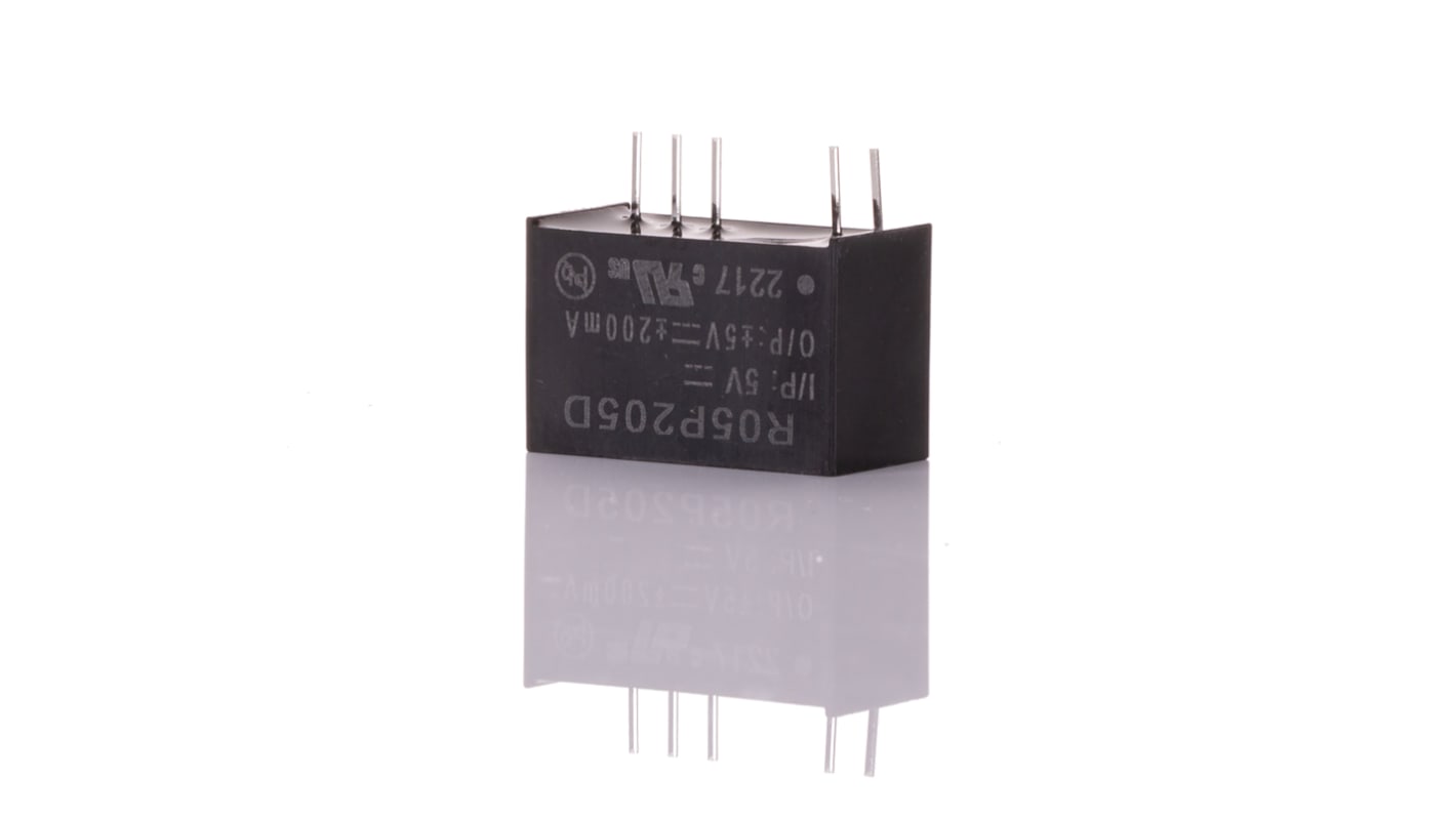 Recom DC-DCコンバータ Vout：±5V dc 4.5 → 5.5 V dc, 2W, R05P205D