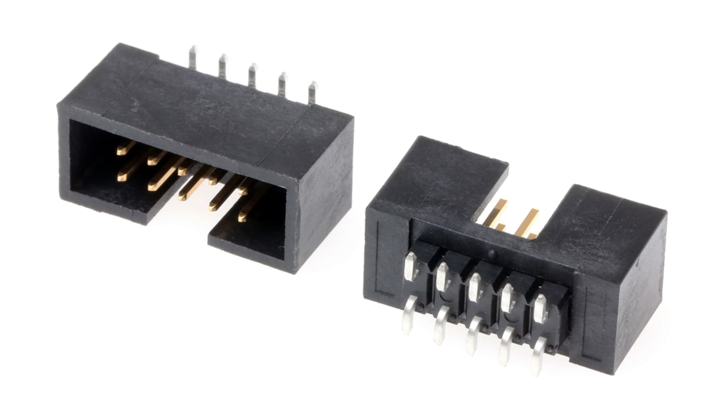 Conector macho para PCB Amphenol ICC serie Quickie de 10 vías, 2 filas, paso 2.54mm, para soldar, Montaje Superficial