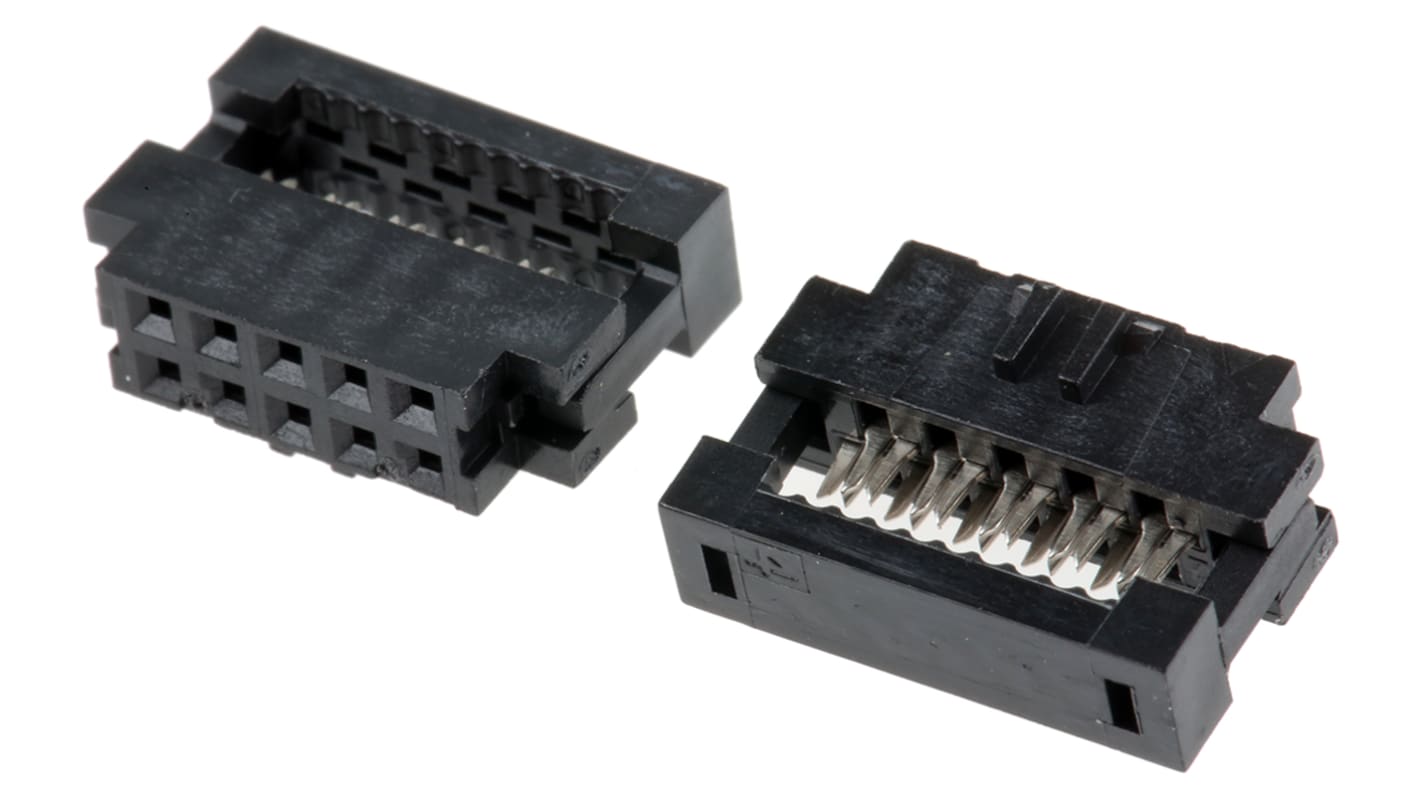 Conector IDC hembra Amphenol Communications Solutions serie Minitek de 10 vías, paso 2.0mm, 2 filas, Montaje de Cable