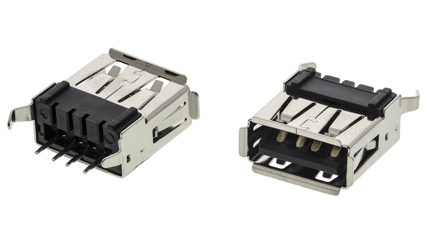 Conector USB ASSMANN WSW A-USB A-TOP-C, Recto, Montaje en orificio pasante, Versión 2.0, 30,0 V., 1.0A