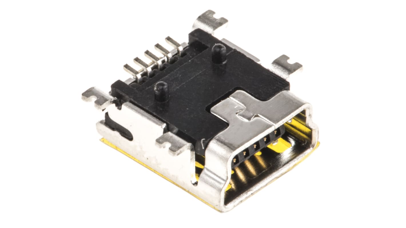 Konektor Mini USB typ B, Samice, orientace těla: přímý, Povrchová montáž, 30 V, 1A ASSMANN WSW