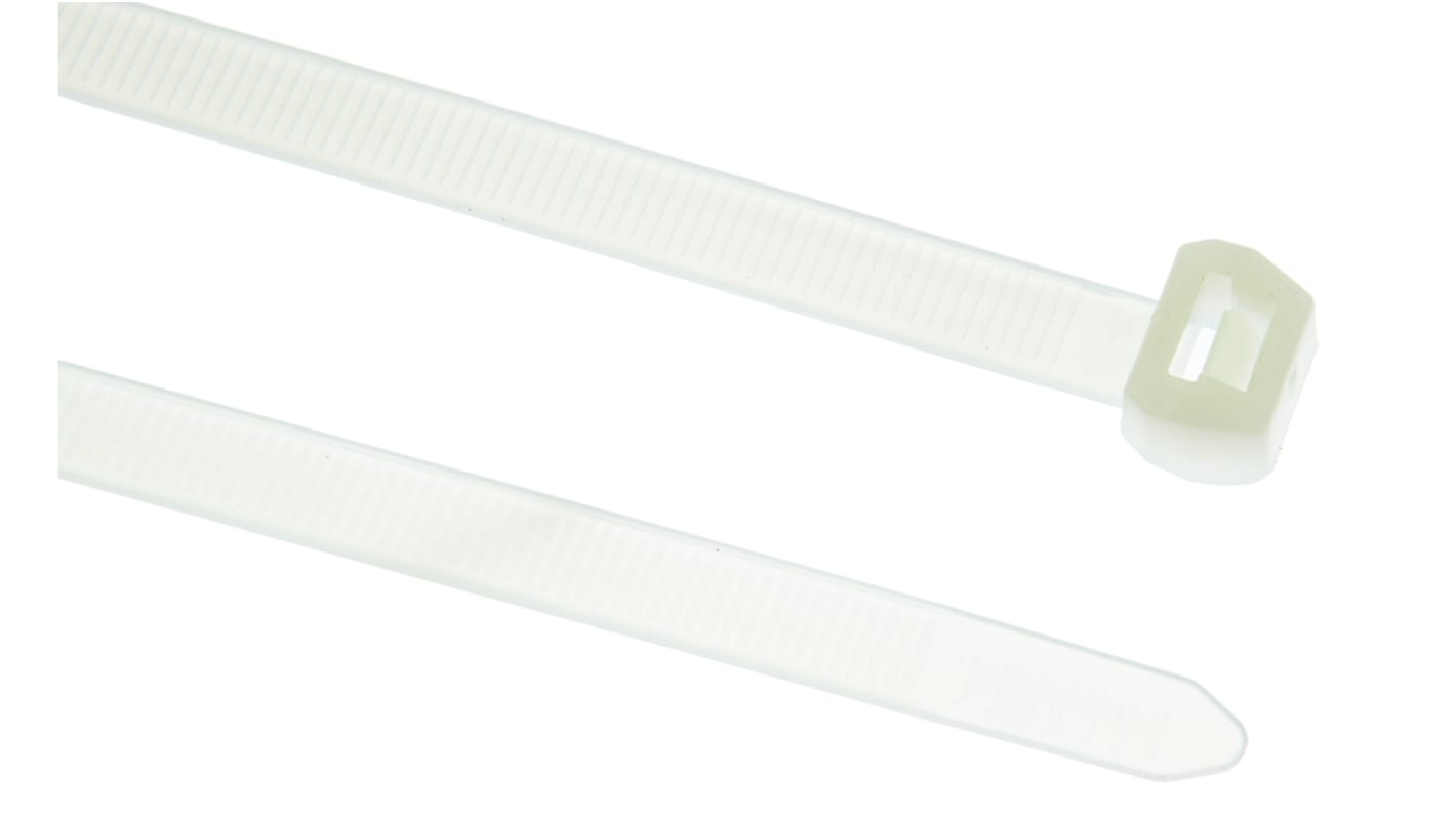 HellermannTyton Cable Tie, 385mm x 7.6 mm, Natural Polyamide 6.6 (PA66), Pk-100