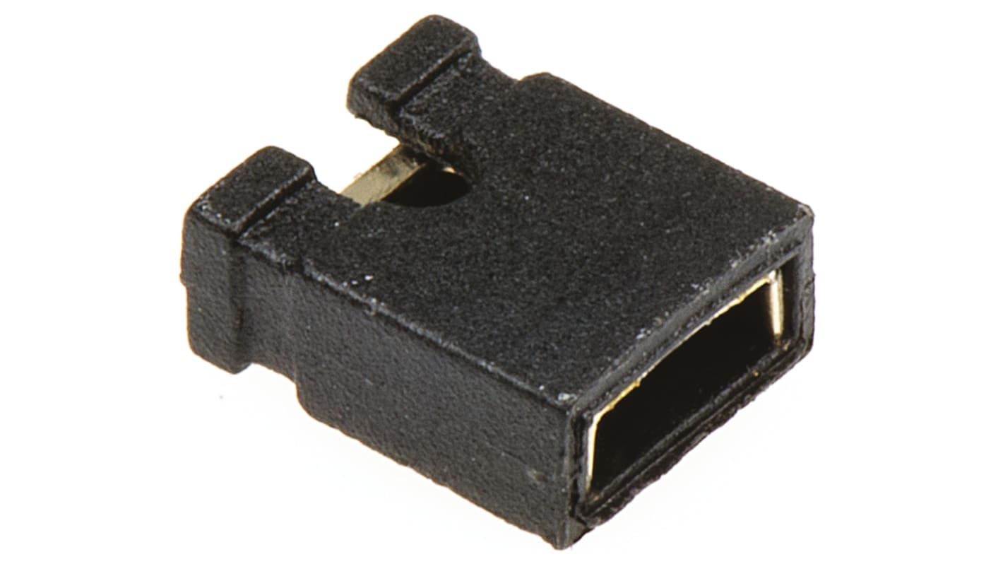 Mikroprzełącznik, Żeński, Prosty, Czarny, typ: Otwarta góra, 2-pinowe raster: 2.54mm, Złoto