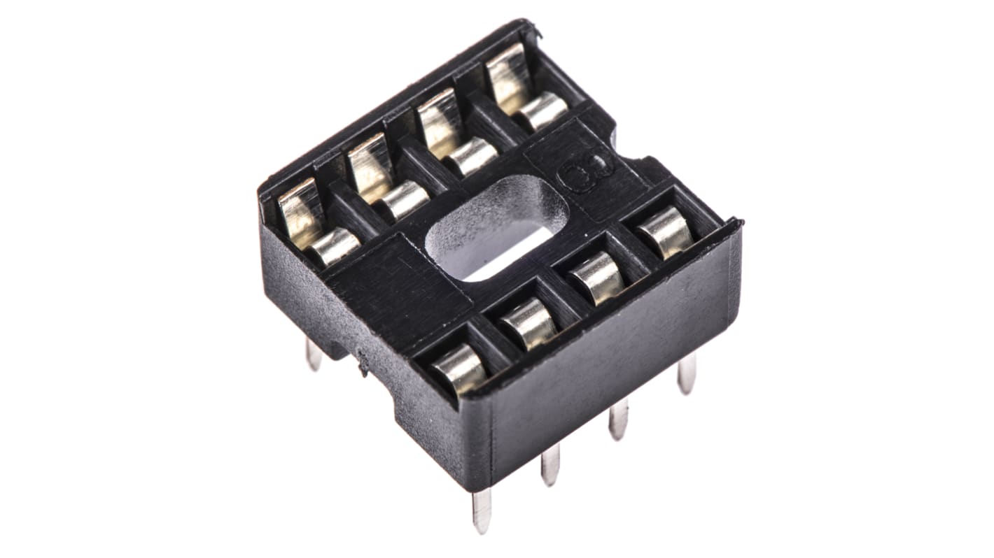 ASSMANN WSW 2.54mm Pitch Vertical 8 Way, Through Hole Stamped Pin Open Frame IC Dip Socket, 1A