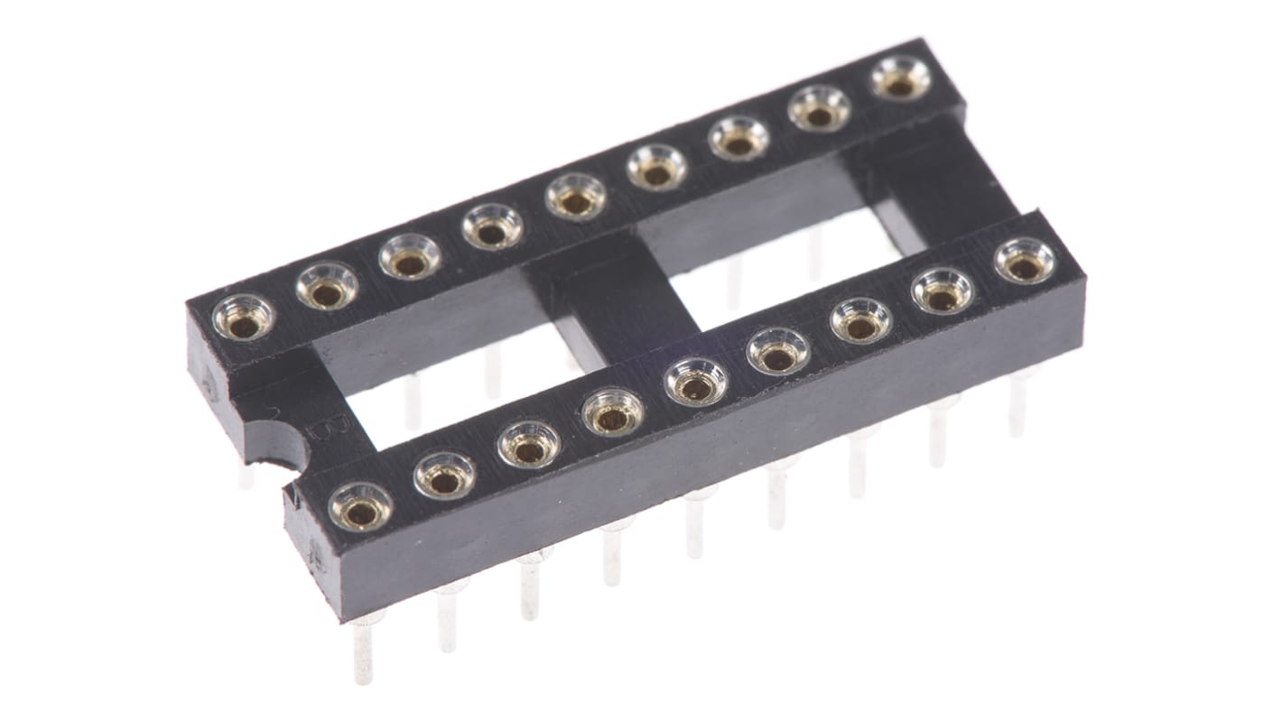 ASSMANN WSW 2.54mm Pitch Vertical 18 Way, Through Hole Turned Pin Open Frame IC Dip Socket, 3A