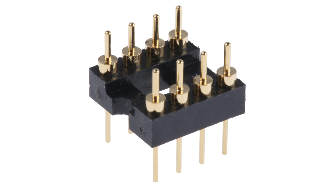 ASSMANN WSW Straight Through Hole Mount 2.54mm Pitch IC Socket Adapter, 8 Pin Male DIP to 8 Pin Male DIP