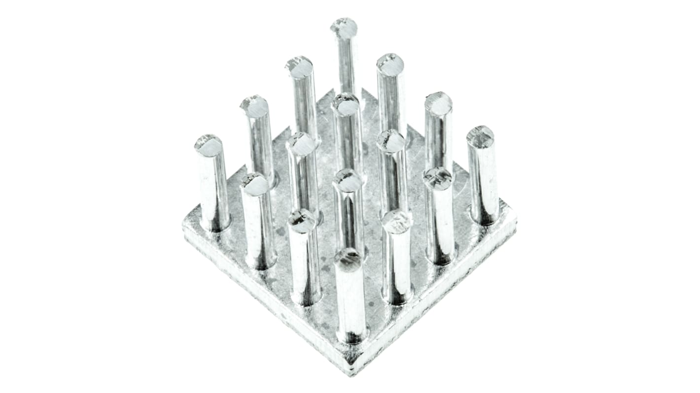 Fischer Elektronik Kühlkörper für Universelle quadratische Alu 9.8K/W, 14mm x 14mm x 10mm, Klebefolie, Metallfolie