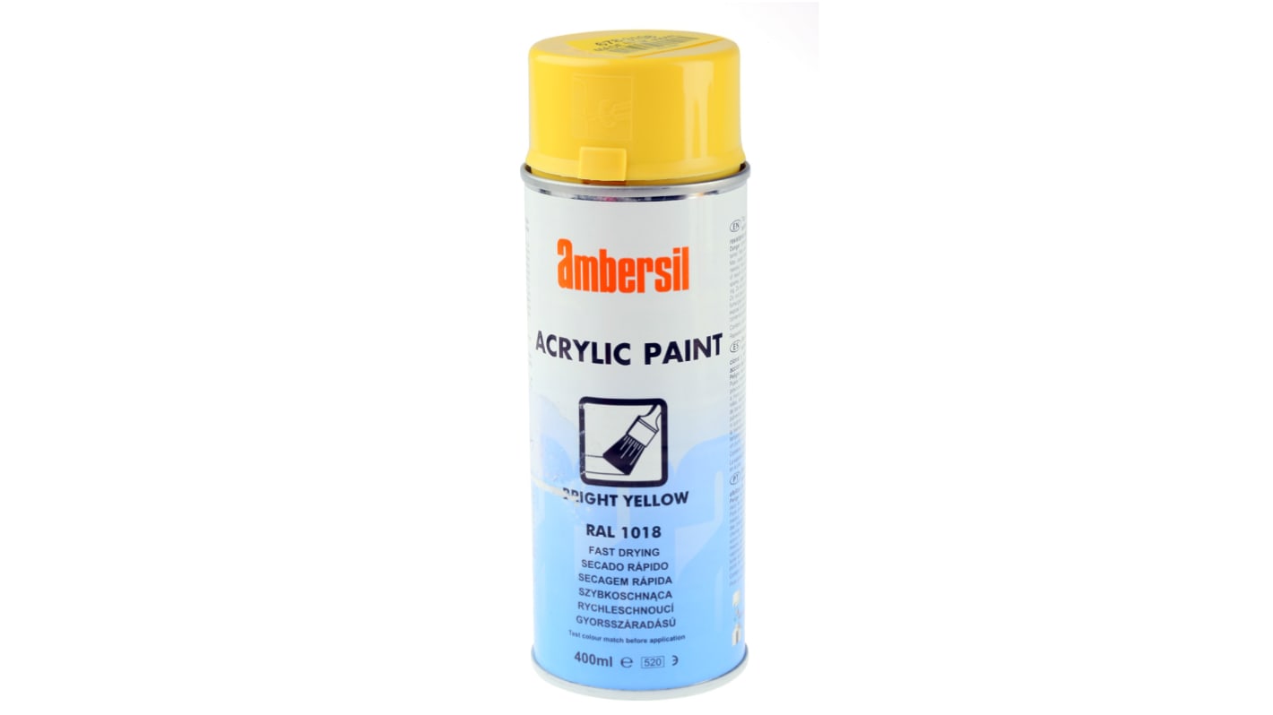 Pintura con aerosol Ambersil de color Amarillo Brillo, de 400ml