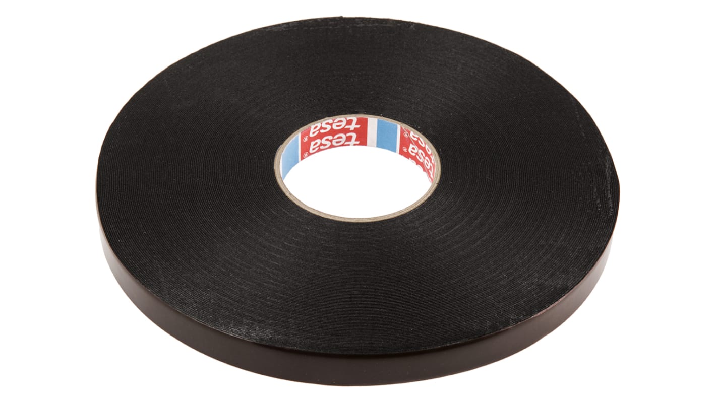 Tesa 62934 Schaumstoff-Klebeband doppelseitig, Schwarz, Stärke 0.8mm, 19mm x 50m, 17 N/cm