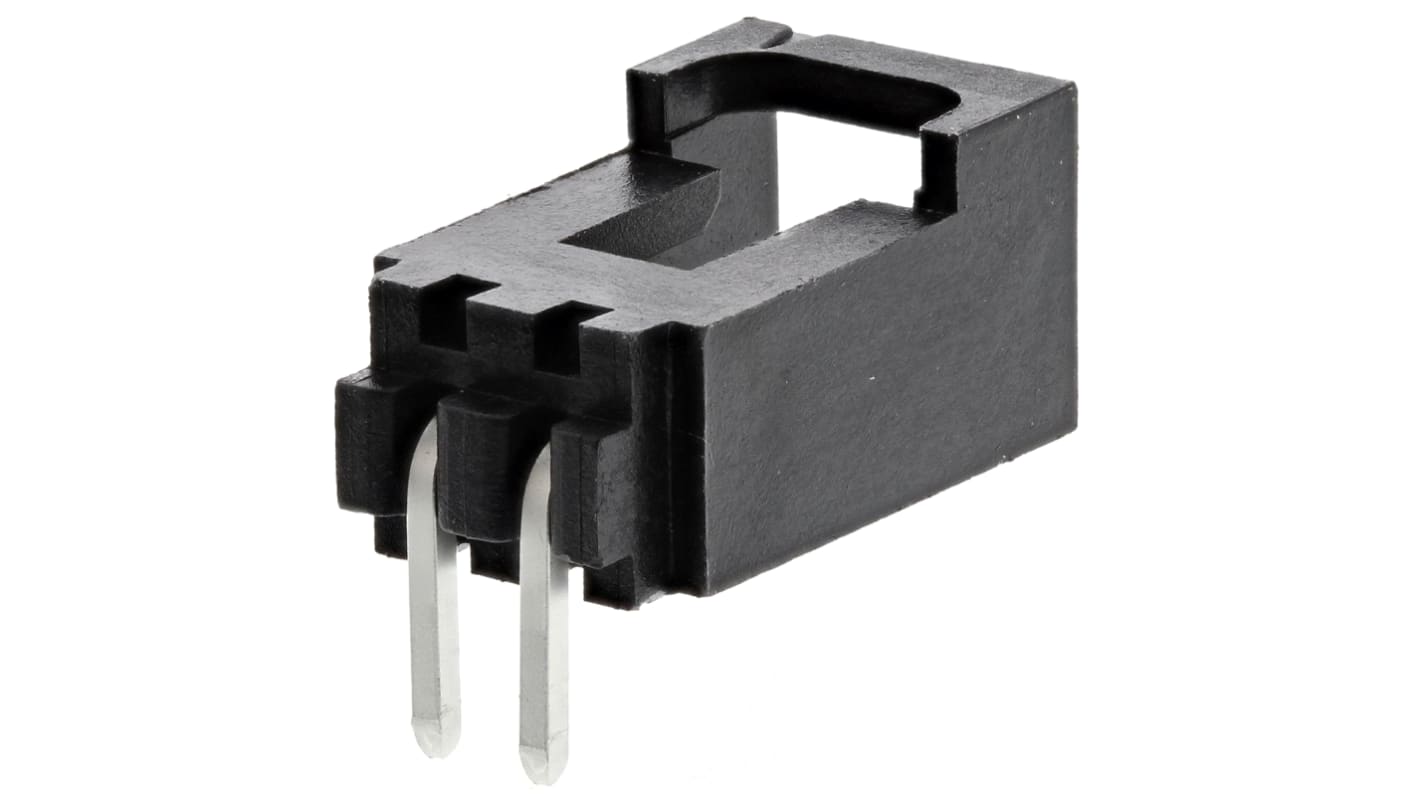 Conector macho para PCB Ángulo de 90° Molex serie SL de 2 vías, 1 fila, paso 2.54mm, para soldar, Montaje en orificio