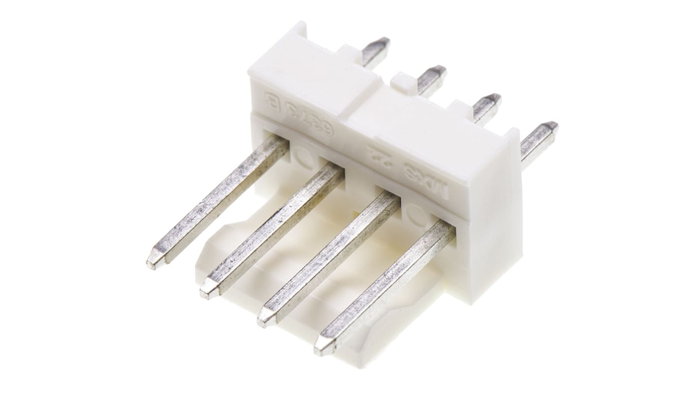 Molex KK 254 6373, 2.54mm pitch, 4-polet med 1 rækker Lige Hanstiftliste, Hulmontering