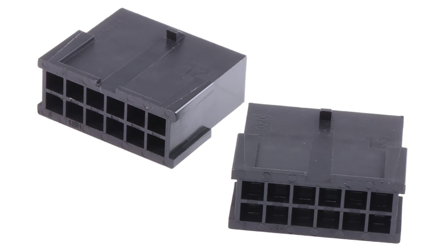 Molex, Micro-Fit 3.0 Male Connector Housing, 3mm Pitch, 12 Way, 2 Row