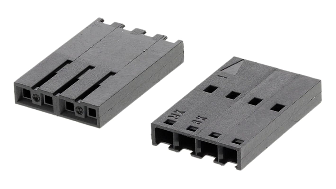 Carcasa de conector Molex 50-57-9004, Serie SL, paso: 2.54mm, 4 contactos, , 1 fila filas, Recto, Hembra, Montaje de