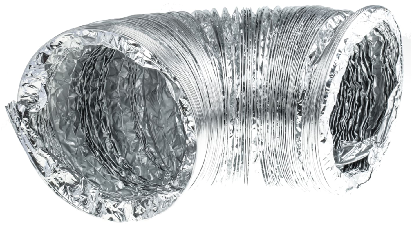 RS PRO PVC Reinforced Aluminium Foil Ducting, 200mm Diameter, 3m Length