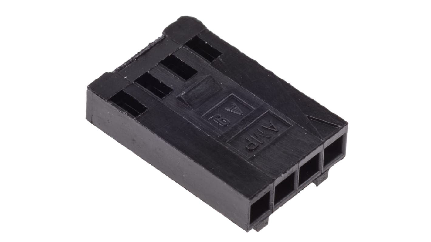 Carcasa de conector TE Connectivity 102241-2, Serie AMPMODU MOD IV, paso: 2.54mm, 4 contactos, , 1 fila filas, Recto,