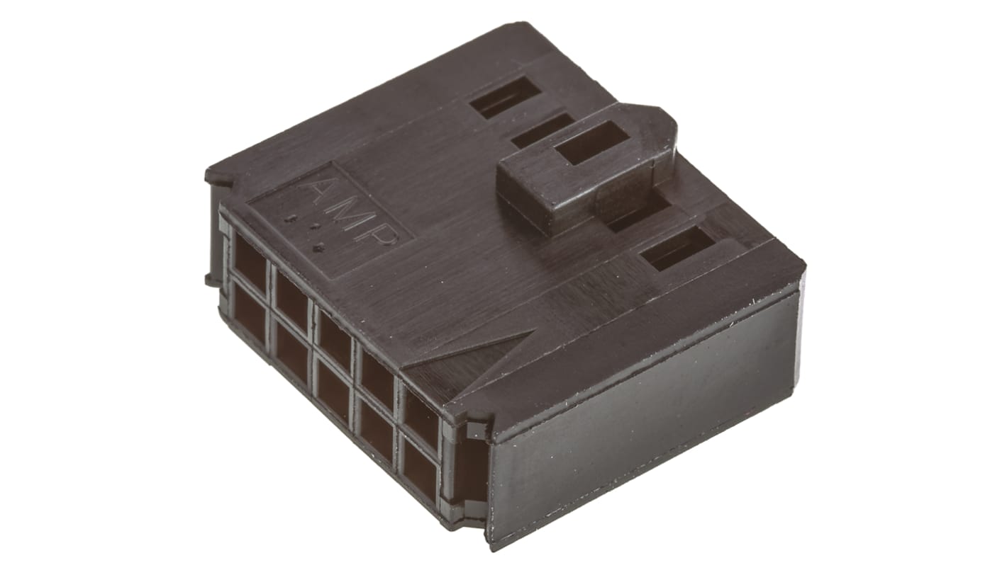 Carcasa de conector TE Connectivity 102387-1, Serie AMPMODU MOD IV, paso: 2.54mm, 10 contactos, 2 filas, Recto, Hembra,