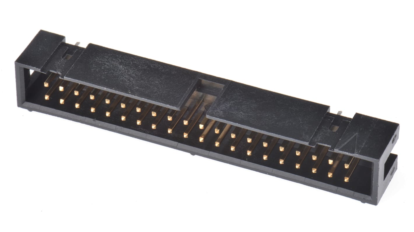 TE Connectivity AMP-LATCH Series Straight Through Hole PCB Header, 40 Contact(s), 2.54mm Pitch, 2 Row(s), Shrouded